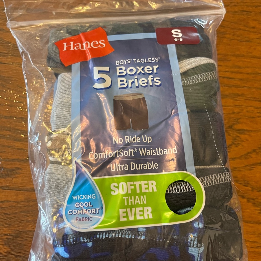 Hanes Boys' Tagless Boxer Briefs - Black, Blue, Green